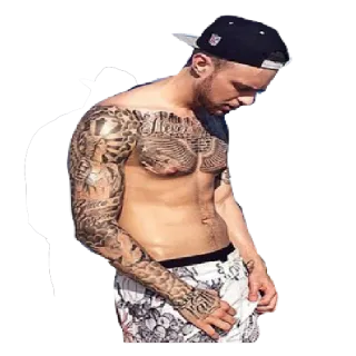 🍆 homem, tatuagem, masculino, sem camisa, torso telegram sticker