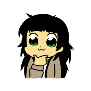 🤔 anime, cute, cartoon, thinking, expression, character, manga telegram sticker
