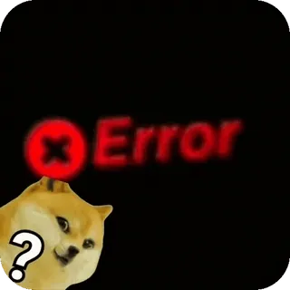 🥴 Error error, doge, meme, internet, humor, question telegram sticker