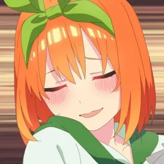 🍑 Yotsuba Nakano The Quintessential Quintuplets Anime, Manga, Mignon, Rougeur, The Quintessential Quintuplets, Yotsuba Nakano telegram sticker