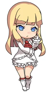 😟 อนิเมะ, น่ารัก, ผู้หญิง, ผมบลอนด์, จิบิ telegram sticker