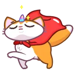 👑 kat, eenhoorn, schattig, dier, sticker telegram sticker