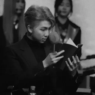 🕳 RM RM, BTS, leitura, livro, kpop, ídolo telegram sticker