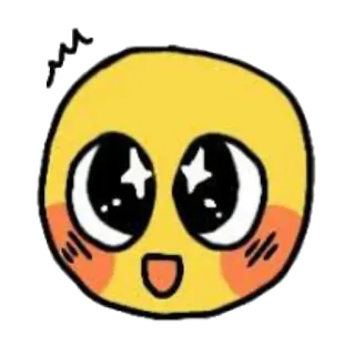 😃 Emoji, Kawaii, Feliz, Olhos estrelados, Fofo telegram sticker