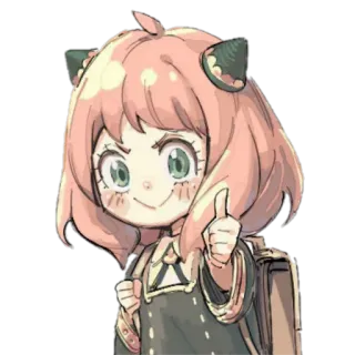 👍 Anya Spy x Family Anime, Mädchen, Daumen hoch, Cartoon, Spy x Family, Anya Forger, süß telegram sticker