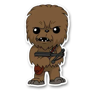 🐻 Chewbacca Star Wars Chewbacca, Gwiezdne Wojny, Wookiee, Kusza energetyczna, Sci-fi, Postać filmowa, Fantastyka naukowa telegram sticker