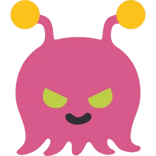 👾 alien, monster, cartoon, creature, pink, eyes, funny telegram sticker