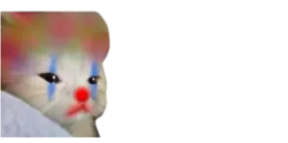 🥲 gatto, clown, triste, meme telegram sticker