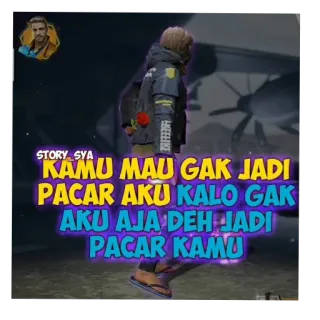 🖼 Free Fire KAMU MAU GAK JADI PACAR AKU KALO GAK AKU AJA DEH JADI PACAR KAMU love, romance, gaming, free fire, proposal, videogame, couple, indonesian telegram sticker