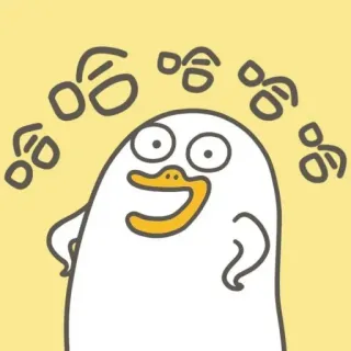 💨 哈哈哈 Anatra, Cartone animato, Carino, Felice, Ridere, Animale whatsapp sticker