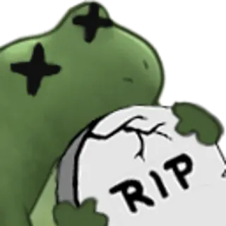 😵 RIP rip, grave, death, tombstone, frog telegram sticker