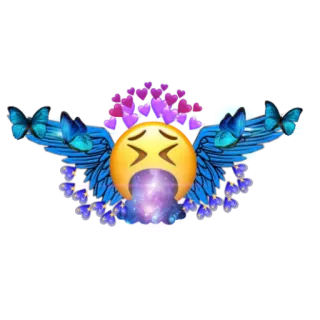 🤮 Emoji, Doente, Vomitar, Vômito, Ferido, Borboleta, Asas, Corações telegram sticker