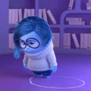 🤖 Sadness Inside Out Tristezza, Inside Out, personaggio, triste, emozionale, blu telegram sticker