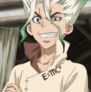 💈 Senku Ishigami Dr. Stone E=mc² Anime, Wissenschaft, Gleichung, Senku, Ishigami telegram sticker