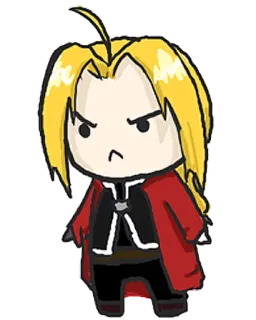 😡 Edward Elric Fullmetal Alchemist anime, manga, chibi, cute, fullmetal alchemist telegram sticker