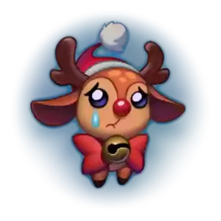 😢 Renifer, Boże Narodzenie, Smutny, Uroczy, Zwierzę, Święto telegram sticker