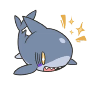 ✨ tubarão, fofo, oceano, animal, brilho telegram sticker