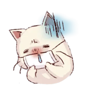 😷 kot, chory, grypa, choroba, kreskówka, naklejka, słodki telegram sticker