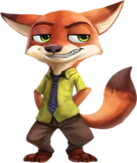😏 Nick Wilde Zootopia fox, character, animal, cartoon, movie, zootopia, nick wilde telegram sticker