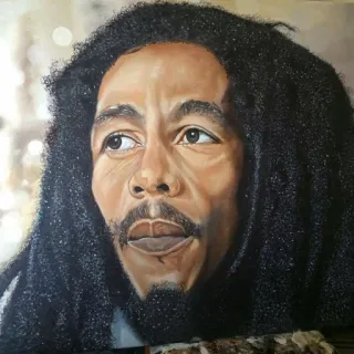 😃 Bob Marley portrait, reggae, music, singer, Bob Marley, musician telegram sticker