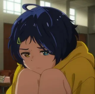 😞 Ai Ohto Wonder Egg Priority Anime, traurig, Mädchen, Teenager, Teen, Charakter, Schmollmund telegram sticker