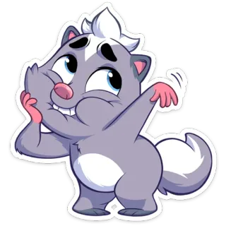 ☺️ Cartoon, Tier, Stinktier, Süß, Verspielt, Lustig telegram sticker