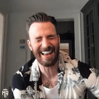 🛡 Chris Evans actor, celebrity, man, laughing, happy telegram sticker