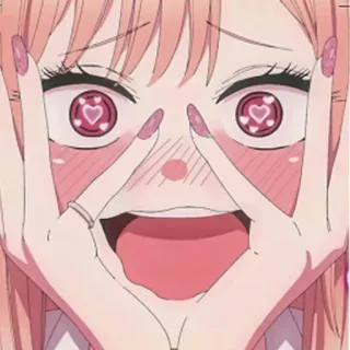 😍 аниме, милый, сердце, каваи, румянец, девушка telegram sticker
