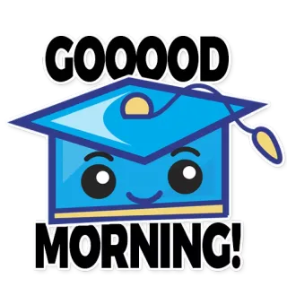 🙂 GOOOOOD MORNING! formatura, chapéu de formatura, bom dia, boné, celebração telegram sticker