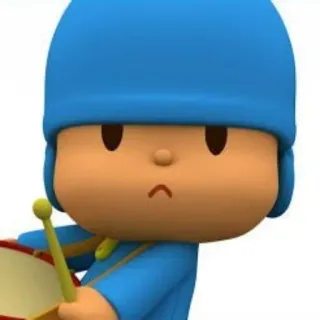 😓 Pocoyo dibujo animado, batería, niño, azul, personaje whatsapp sticker