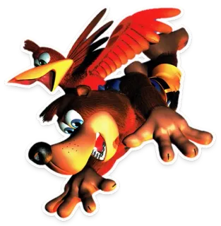 😧 Banjo-Kazooie Videospiel, Bär, Vogel, Duo, Cartoon telegram sticker