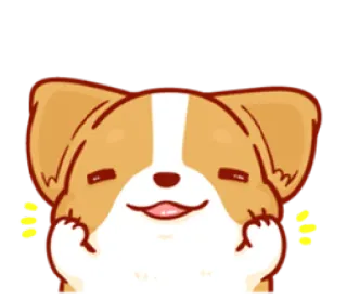 😄 狗, 柯基, 动物, 可爱, 卡通 telegram sticker