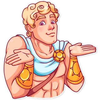🤷‍♂️ cartoon, greek, mythology, pose, apollo telegram sticker