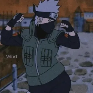 🕸️ Kakashi Naruto Wind Kakashi, anime, naruto, cartoon telegram sticker