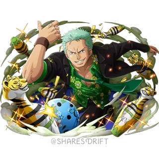 😁 Zoro One Piece @SHARES DRIFT Anime, Mangá, Roronoa Zoro, Espadachim, Pirata, One Piece telegram sticker