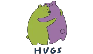 🐻 HUGS abrazos, amistad, osos, dibujos animados, lindo, animales whatsapp sticker