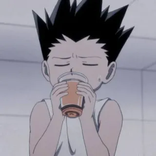 🇯🇵 Gon Freecss Hunter x Hunter anime, gon freecss, hunter x hunter, drinking telegram sticker