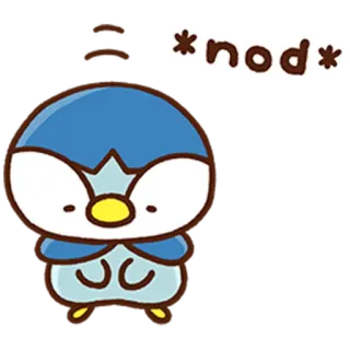 🙁 *nod* animal, cute, penguin, nodding telegram sticker