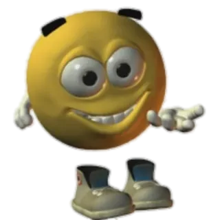 😐 Emoji, Żółty, Uśmiech, Buty telegram sticker