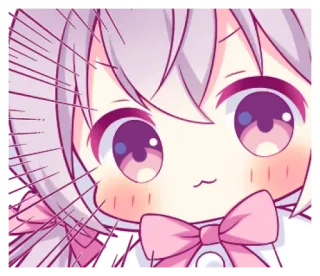 🐱 Anime, Schattig, Manga, Kawaii, Opgewonden, Roze, Meisje whatsapp sticker