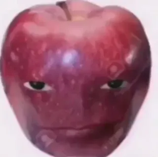 😍 apple, face, fruit, eyes, funny, meme telegram sticker