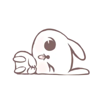 🎀 dễ thương, thỏ, đáng yêu, nhãn dán, hoạt hình, động vật telegram sticker
