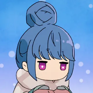 🙁 Rin Shima Yuru Camp Anime, Fofo, Garota, Personagem, Desenho animado, Relaxante, Acampamento telegram sticker
