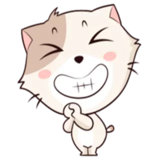 😁 chat, dessin animé, animal, autocollant, mignon, joyeux telegram sticker