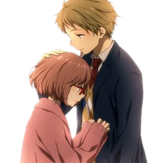 ☺️ anime, couple, affectionate, characters, love, romance, illustration whatsapp sticker