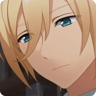 🧽 anime, jongen, blond, knap, portret telegram sticker
