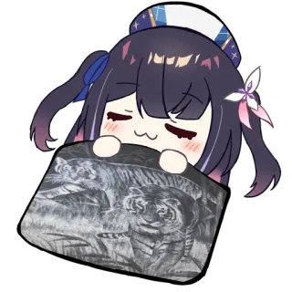 😴 Anime, Personaje, Durmiendo, Manta, Lindo, Kawaii telegram sticker