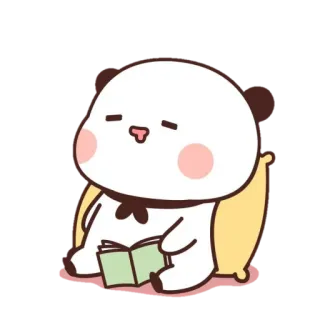 ☺️ Panda, Lesen, Süß, Kawaii, Buch, Tier telegram sticker