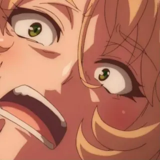 😨 Anime, En colère, Visage, Expression, Blond, Crier telegram sticker