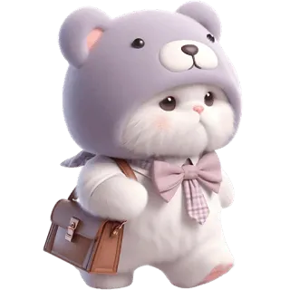 👜 lindo, oso, animal, dibujos animados, kawaii, mascota, adorable telegram sticker